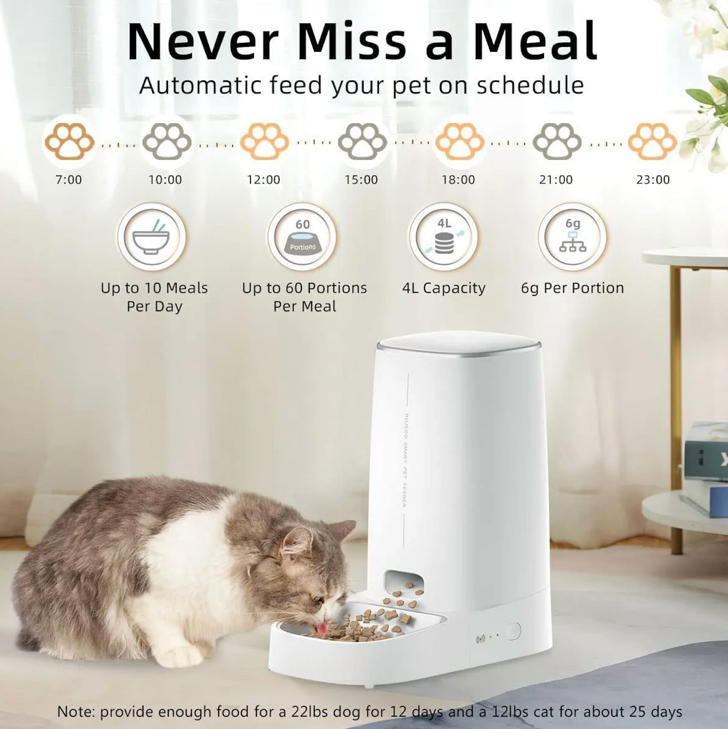 PetJoy™ ROJECO Automatic Cat Feeder