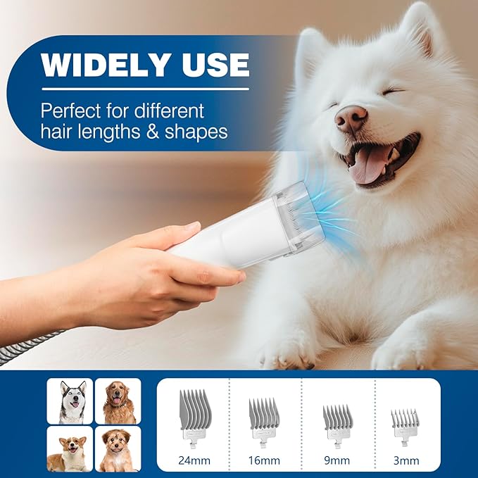 PetJoy™ Pet Grooming Vacuum & Brush Kit – 2.3L Hair Collector